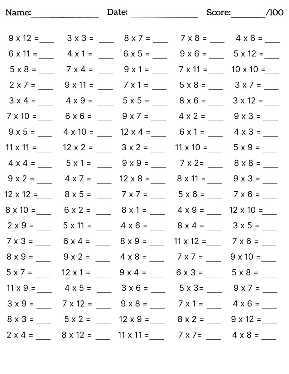 10 Printable Maths Drills Multiplications Worksheets 1 12x Times Tables Worksheet Ages 8 10 Grades 3 5 Practice Problems Etsy 10 Printable Maths Drills Multiplications Worksheets 1 12x Times Tables Worksheet Ages 8 10 Grades 3 5 Practice Problems Etsy