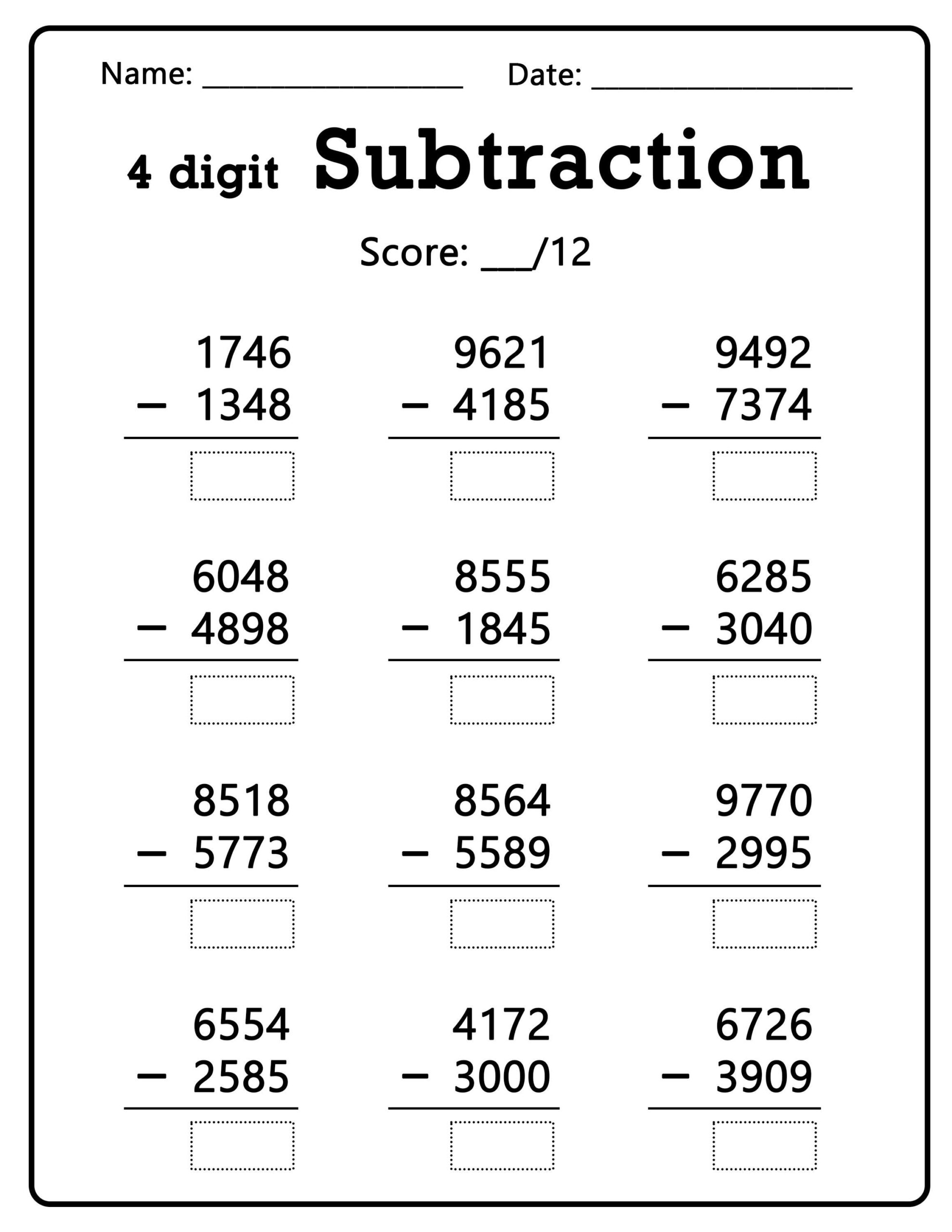 100 Four Digit Subtraction Worksheets Printable Math Worksheets Educational Resources 1000 9999 Numbers Etsy 100 Four Digit Subtraction Worksheets Printable Math Worksheets Educational Resources 1000 9999 Numbers Etsy