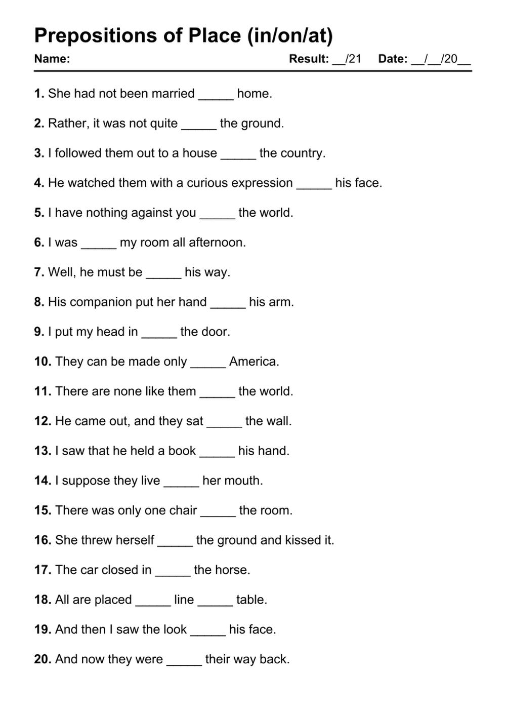 101 Prepositions Of Place PDF Worksheets With Answers Grammarism 101 Prepositions Of Place PDF Worksheets With Answers Grammarism