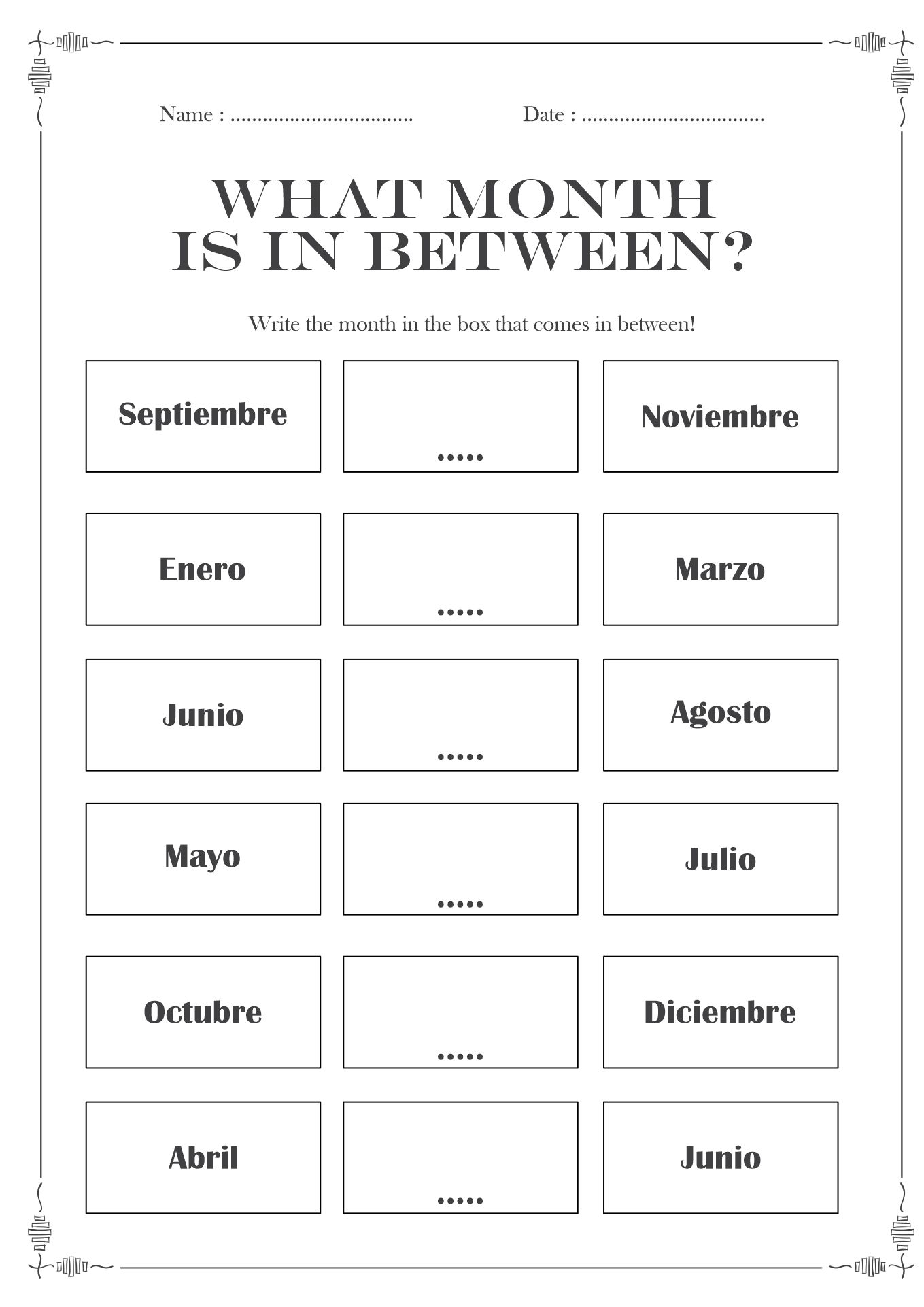 11 Free Printable Spanish Worksheets Months Free PDF At Worksheeto 11 Free Printable Spanish Worksheets Months Free PDF At Worksheeto