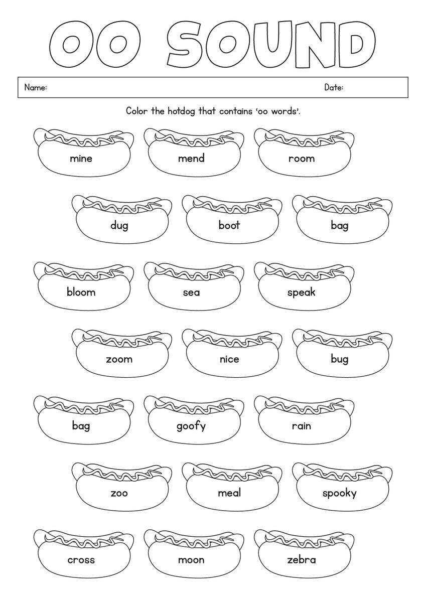 11 Phonics Oo Words Worksheets For First Grade Free PDF At Worksheeto