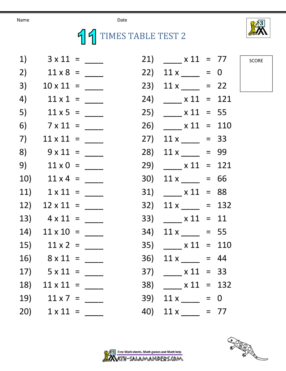 11 Times Tables Worksheets Free Printable Worksheets To Download UK Boost Education