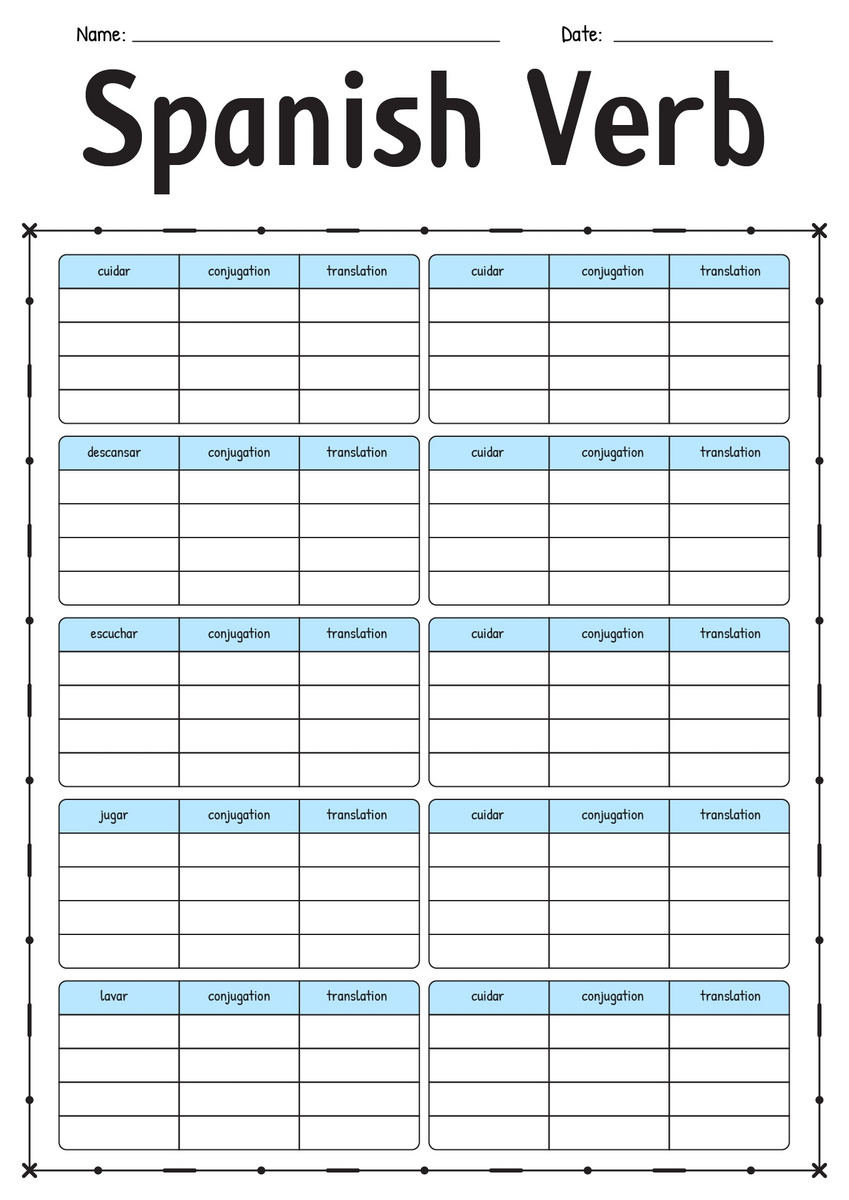17 Spanish Conjugation Worksheets Printable Spanish Practice Worksheets Library
