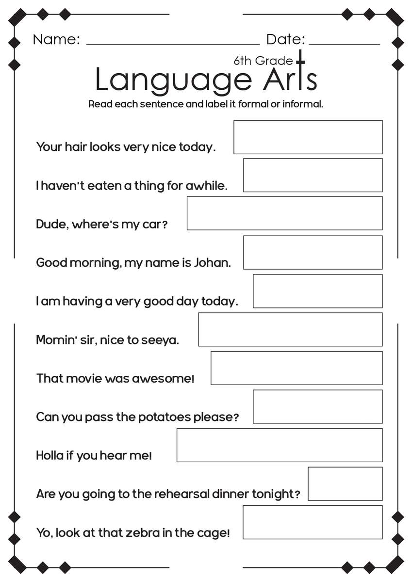 13 High School English Language Arts Worksheets Free PDF At Worksheets Library English Worksheets For 6th Graders Printable Printable Worksheets