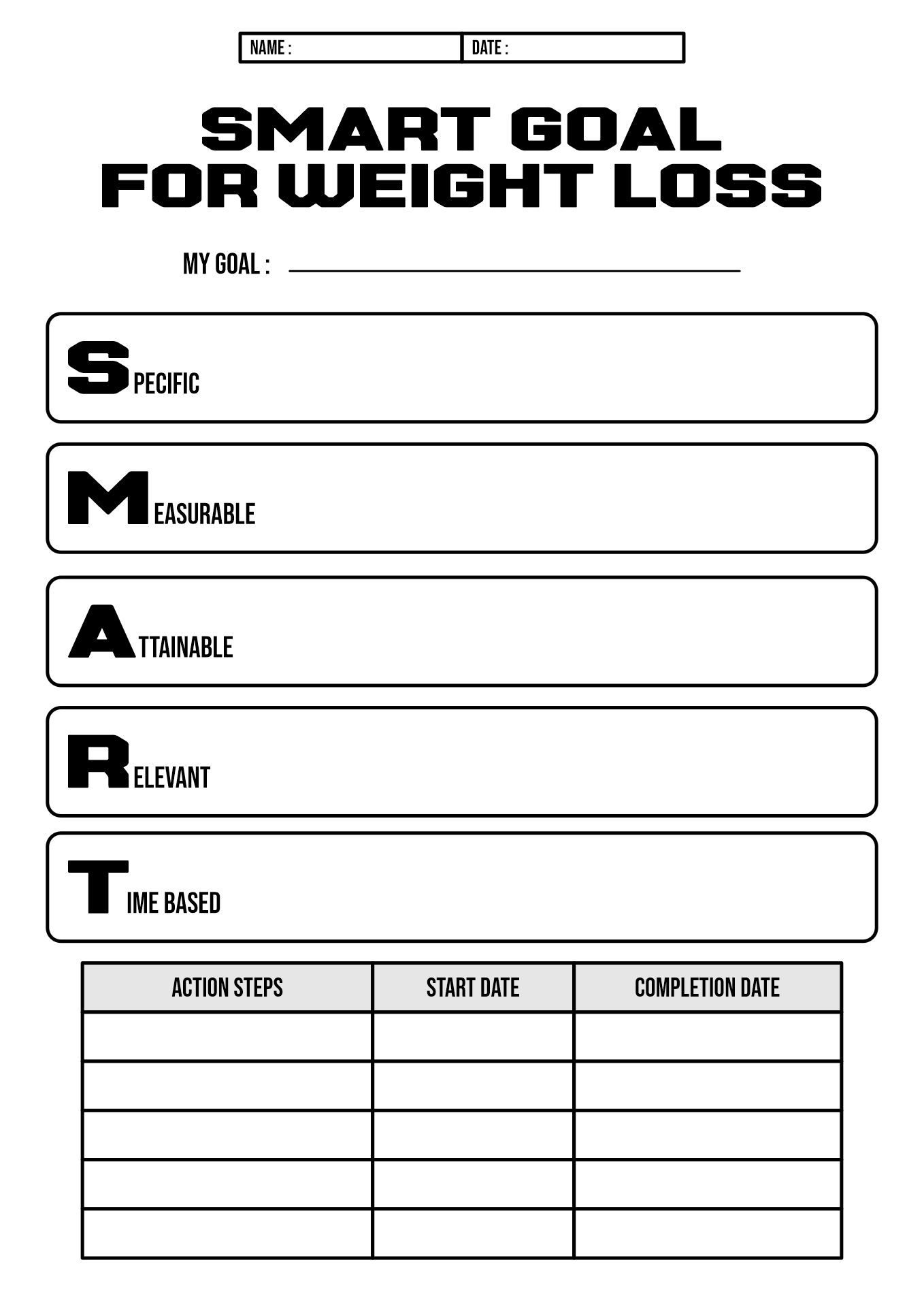 13 Weight Loss Goals Smart Worksheet Free PDF At Worksheeto 13 Weight Loss Goals Smart Worksheet Free PDF At Worksheeto