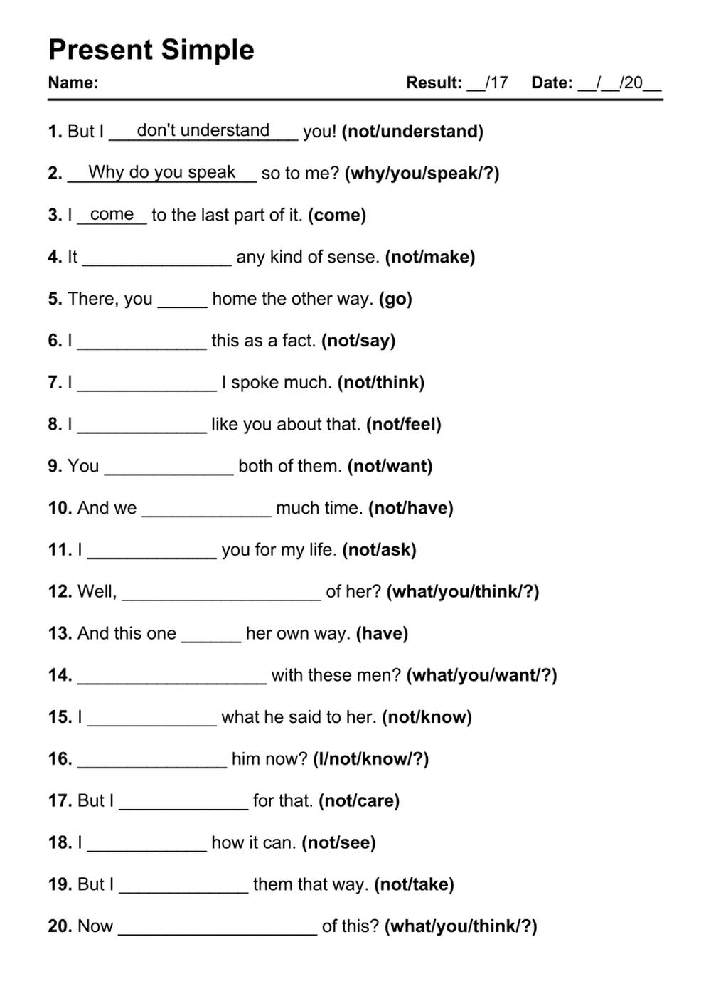 15 074 English Grammar PDF Worksheets With Answers Grammarism