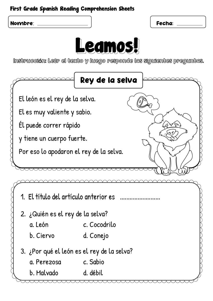 15 First Grade Spanish Worksheets Free PDF At Worksheeto 15 First Grade Spanish Worksheets Free PDF At Worksheeto