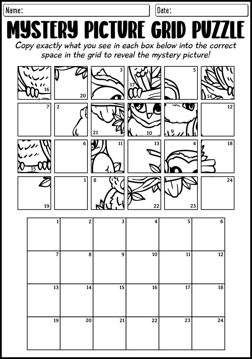 15 Mystery Grid Drawing Worksheets Free PDF At Worksheeto