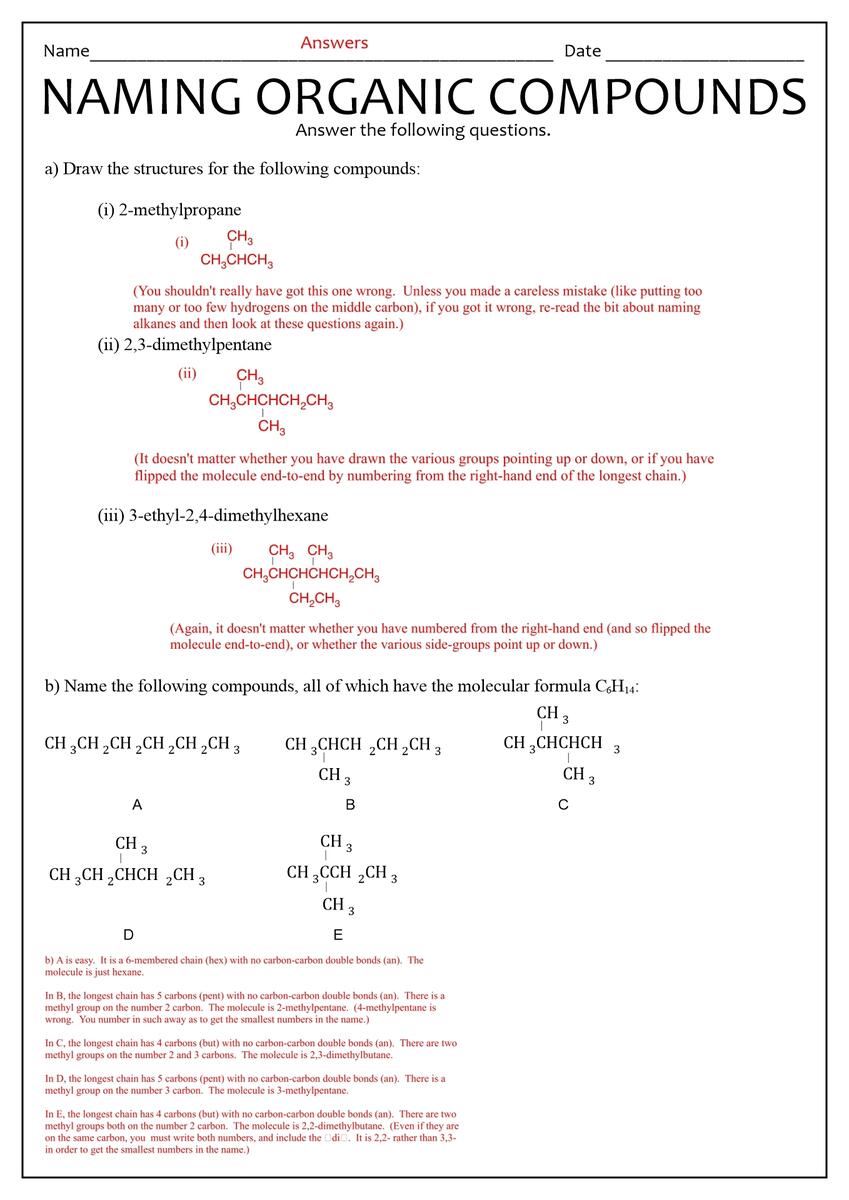 15 Naming Functional Groups Practice Worksheet Free PDF At Worksheeto 15 Naming Functional Groups Practice Worksheet Free PDF At Worksheeto