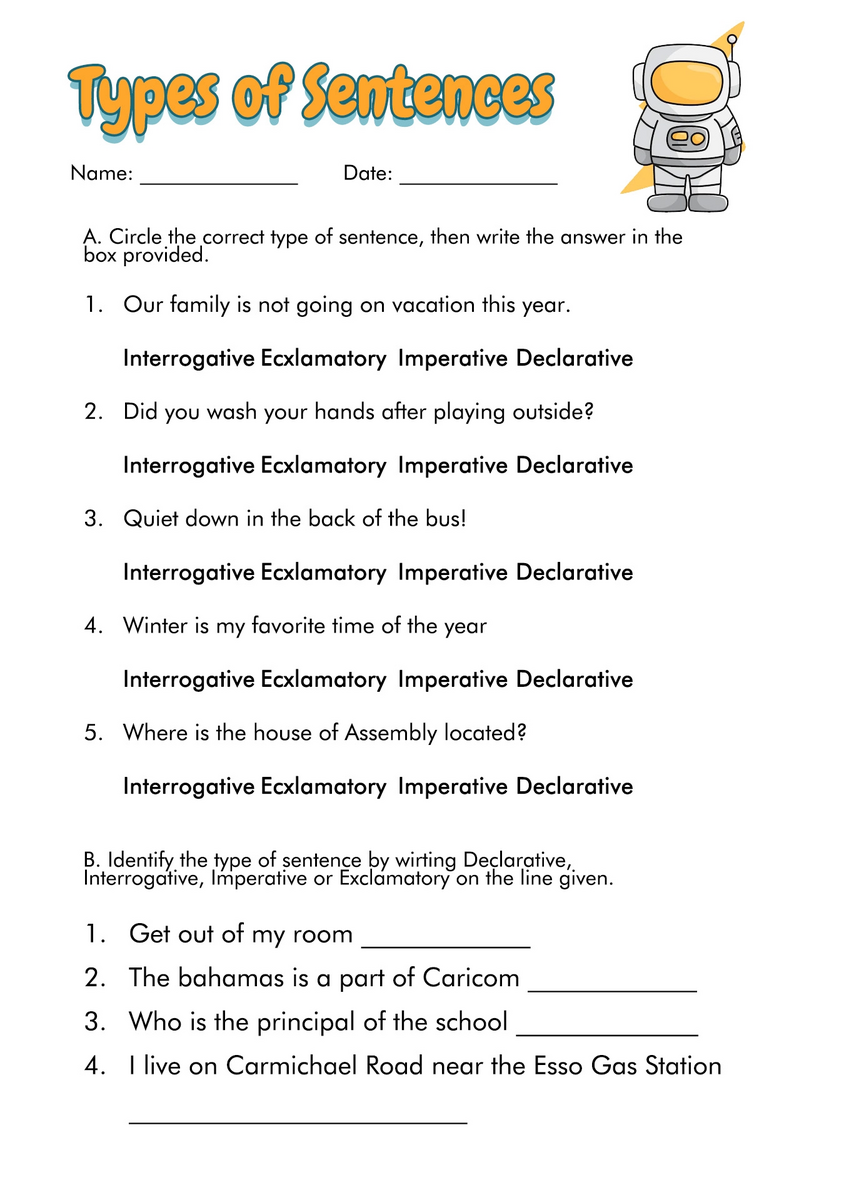18 4 Types Of Sentences Worksheets Free PDF At Worksheeto 18 4 Types Of Sentences Worksheets Free PDF At Worksheeto