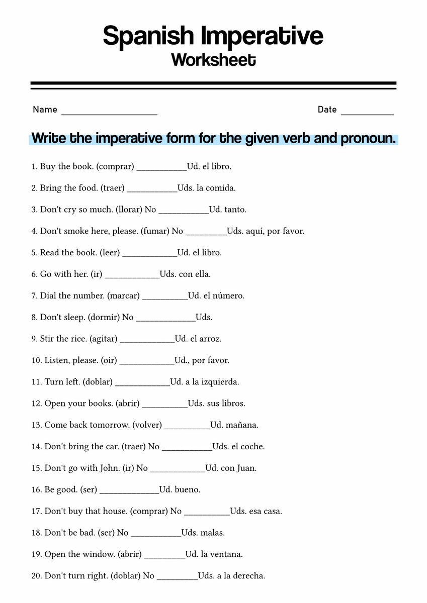 19 Spanish Verb Worksheets Free PDF At Worksheeto 19 Spanish Verb Worksheets Free PDF At Worksheeto