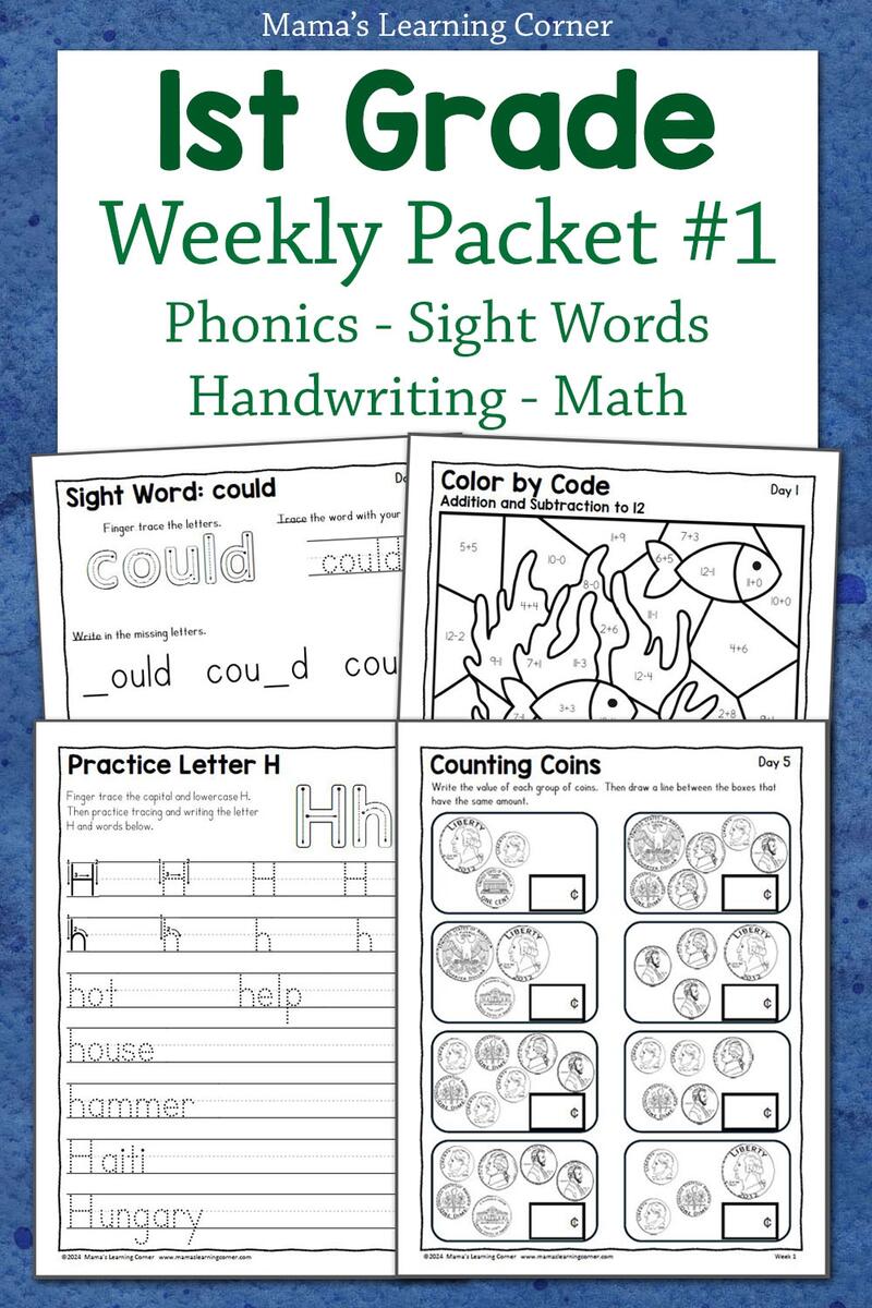 Math Review Printable 1st Grade Math Worksheet Catholic