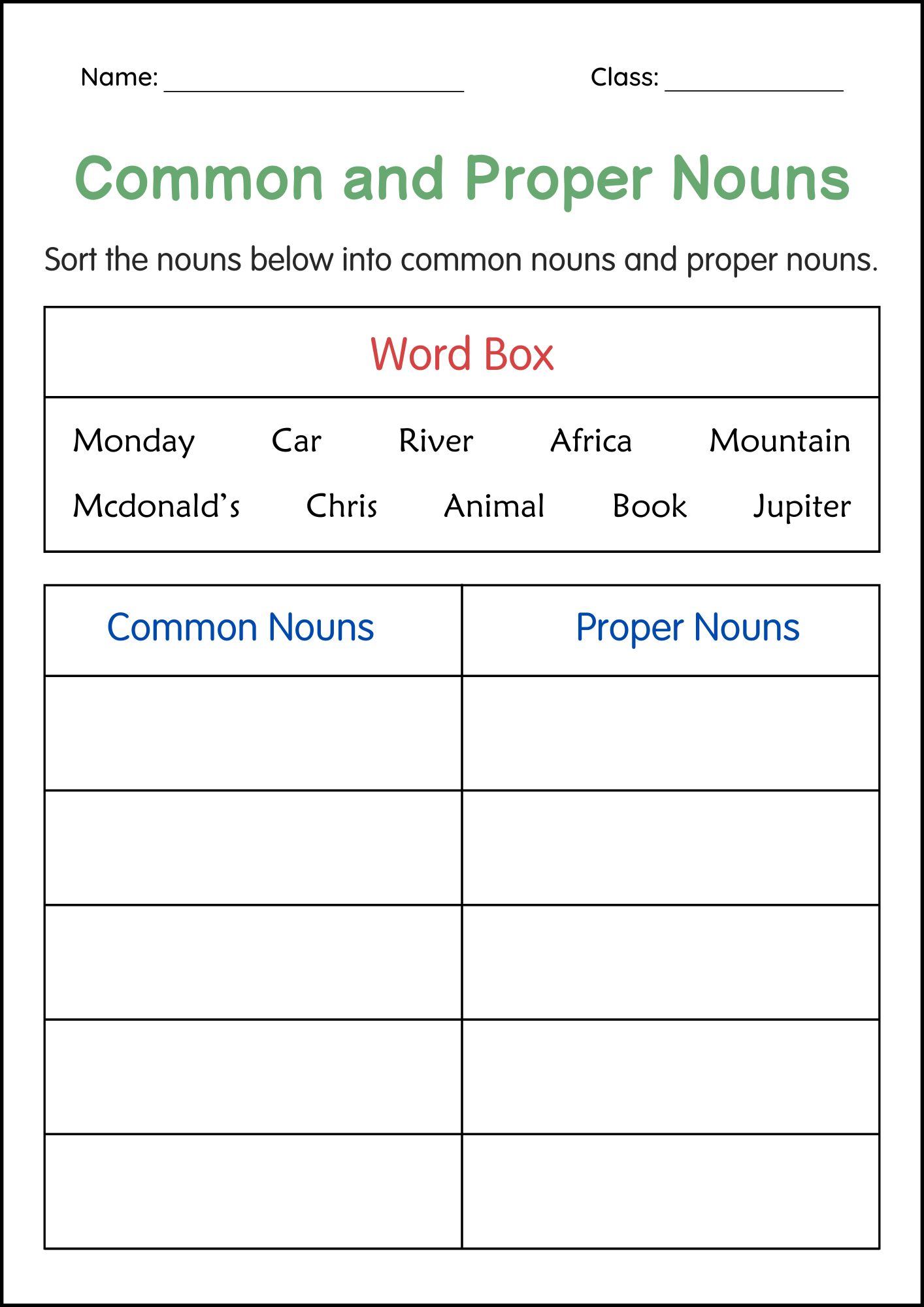 2nd Grade Common And Proper Nouns Grammar Activities Worksheets Made By Teachers 2nd Grade Common And Proper Nouns Grammar Activities Worksheets Made By Teachers
