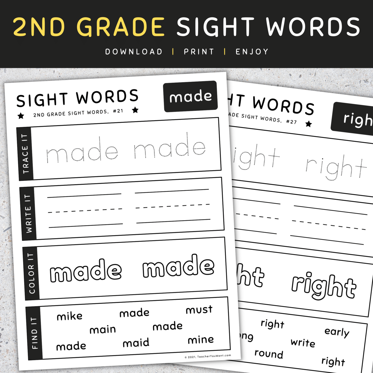 2nd Grade Sight Words Trace Write Color And Find It Worksheets SET 5 Made By Teachers 2nd Grade Sight Words Trace Write Color And Find It Worksheets SET 5 Made By Teachers
