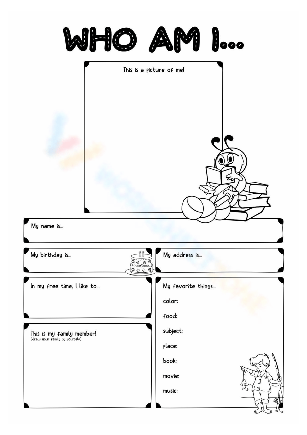 Free Printable All About Me Worksheet