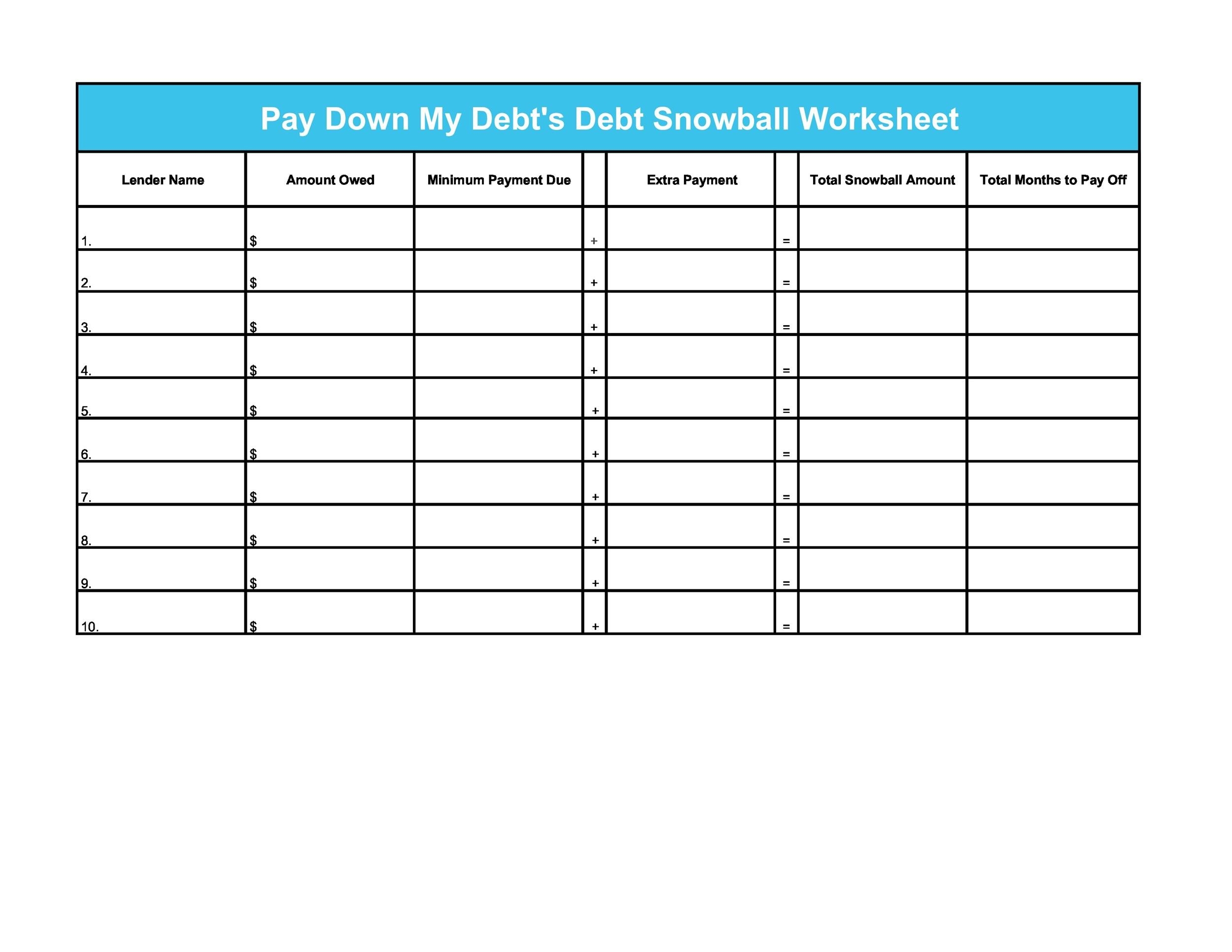 38 Debt Snowball Spreadsheets Forms Calculators 38 Debt Snowball Spreadsheets Forms Calculators