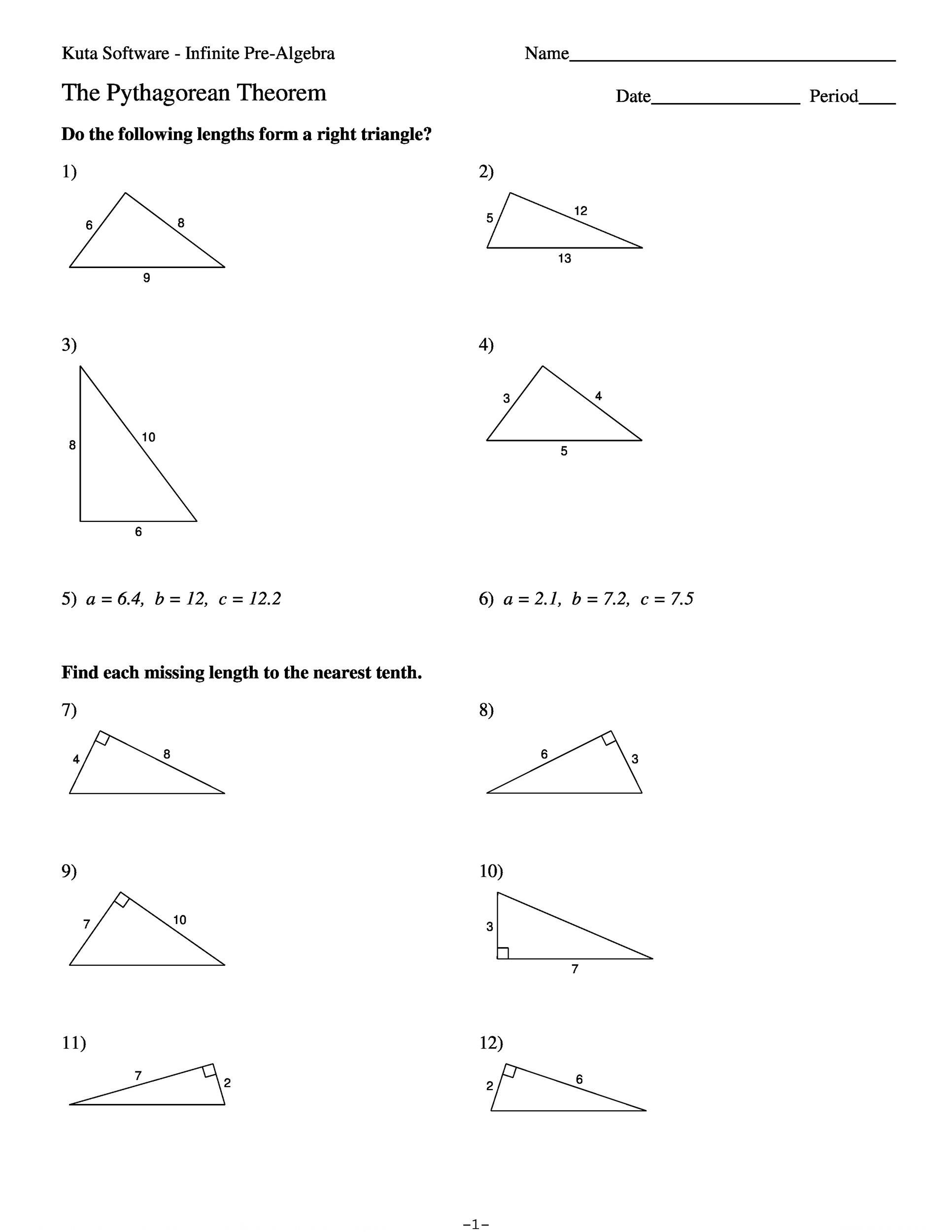 Pythagoras Theorem Questions