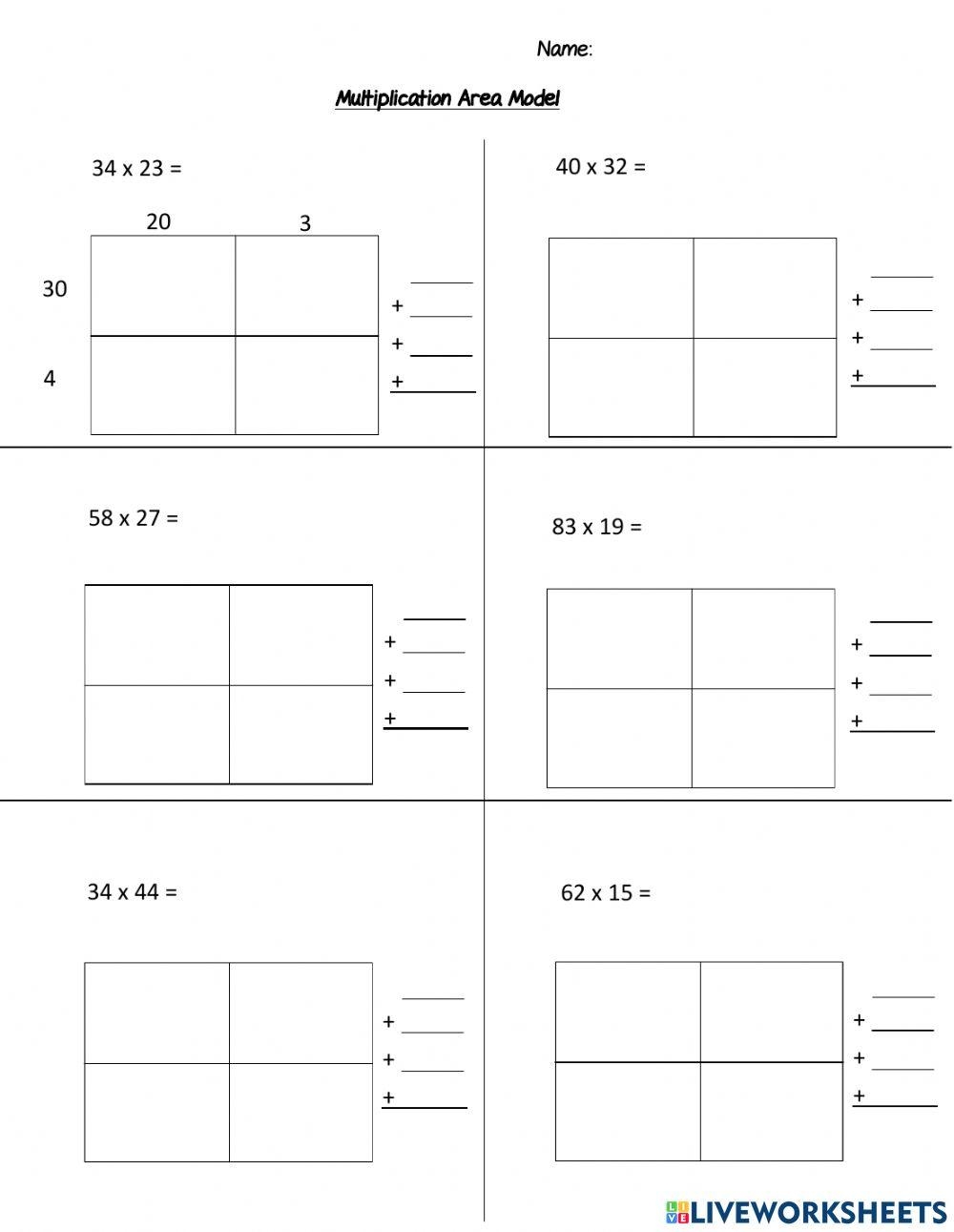 4th Grade Area Model Worksheet Practice And Learn With Engaging Exercises 4th Grade Area Model Worksheet Practice And Learn With Engaging Exercises