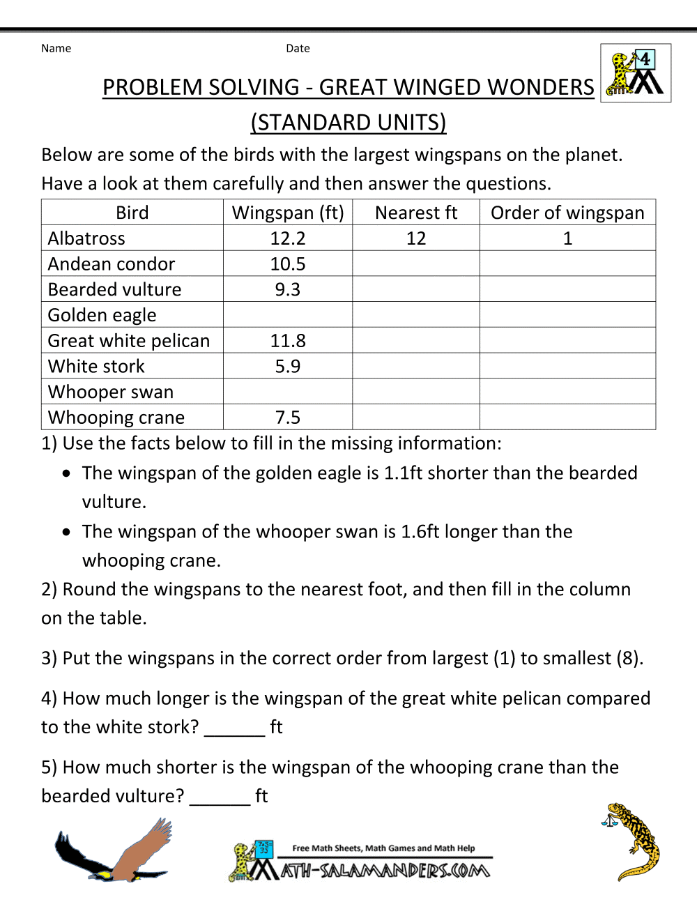 4th Grade Math Word Problems Worksheets Library