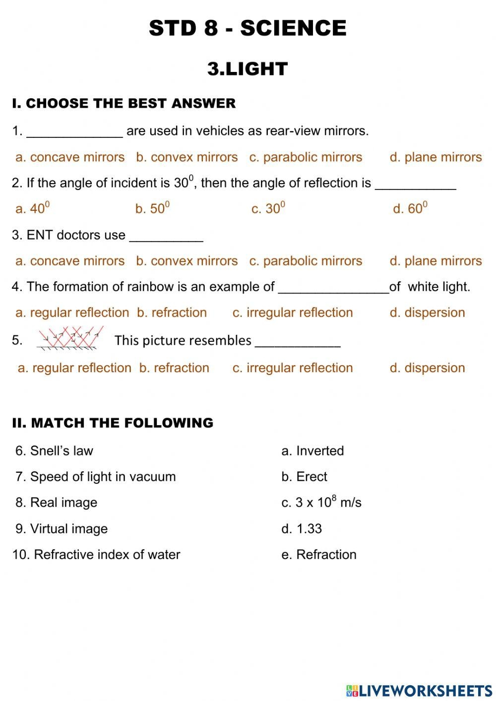 Science Grade 8 QED Worksheets Library