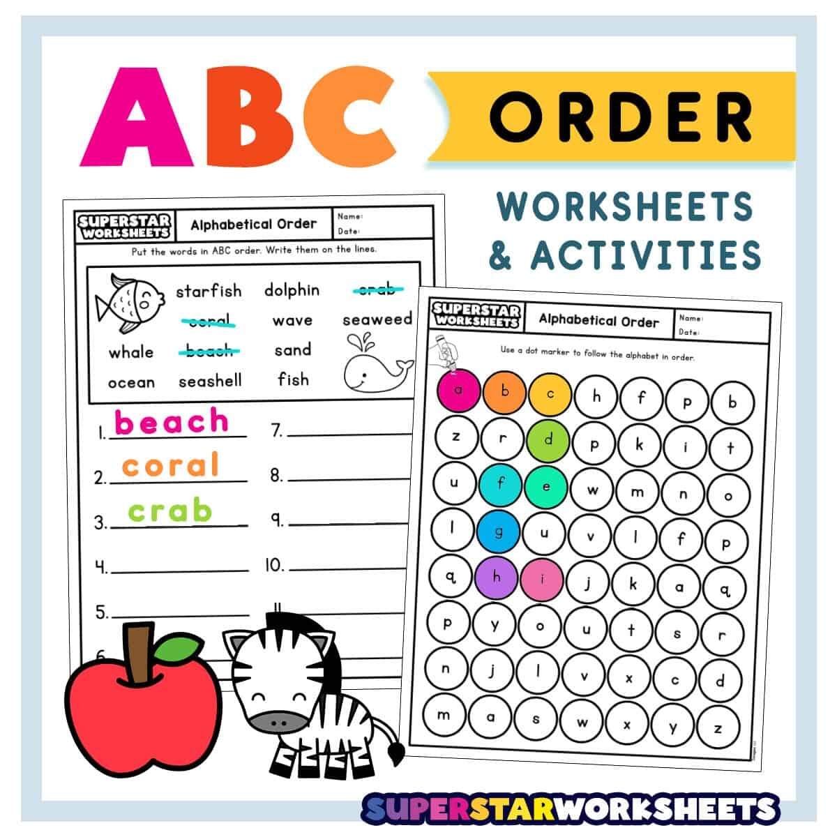 ABC Order Worksheets Free Printables Superstar Worksheets