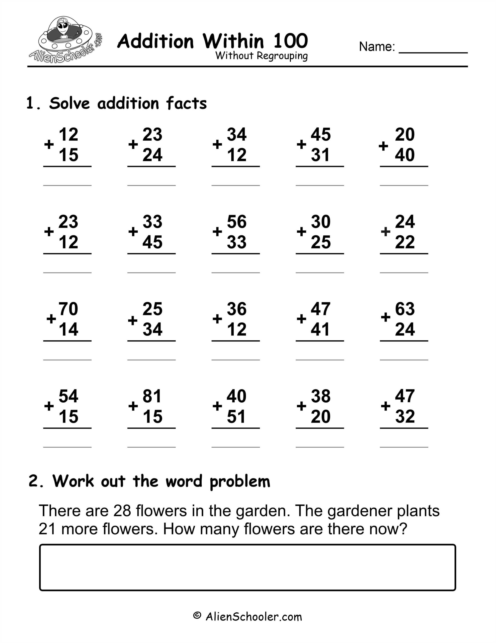 Adding Within 100 Worksheets Free Printables Adding Within 100 Worksheets Free Printables