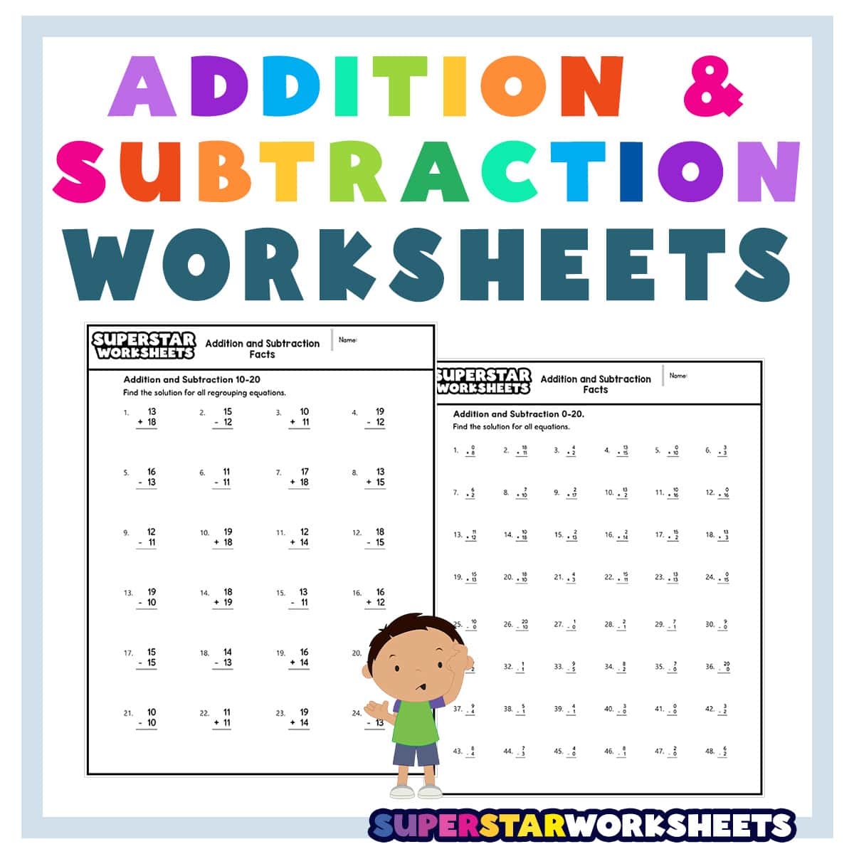 Addition And Subtraction Worksheets Superstar Worksheets Kindergarten Addition And Subtraction Worksheets