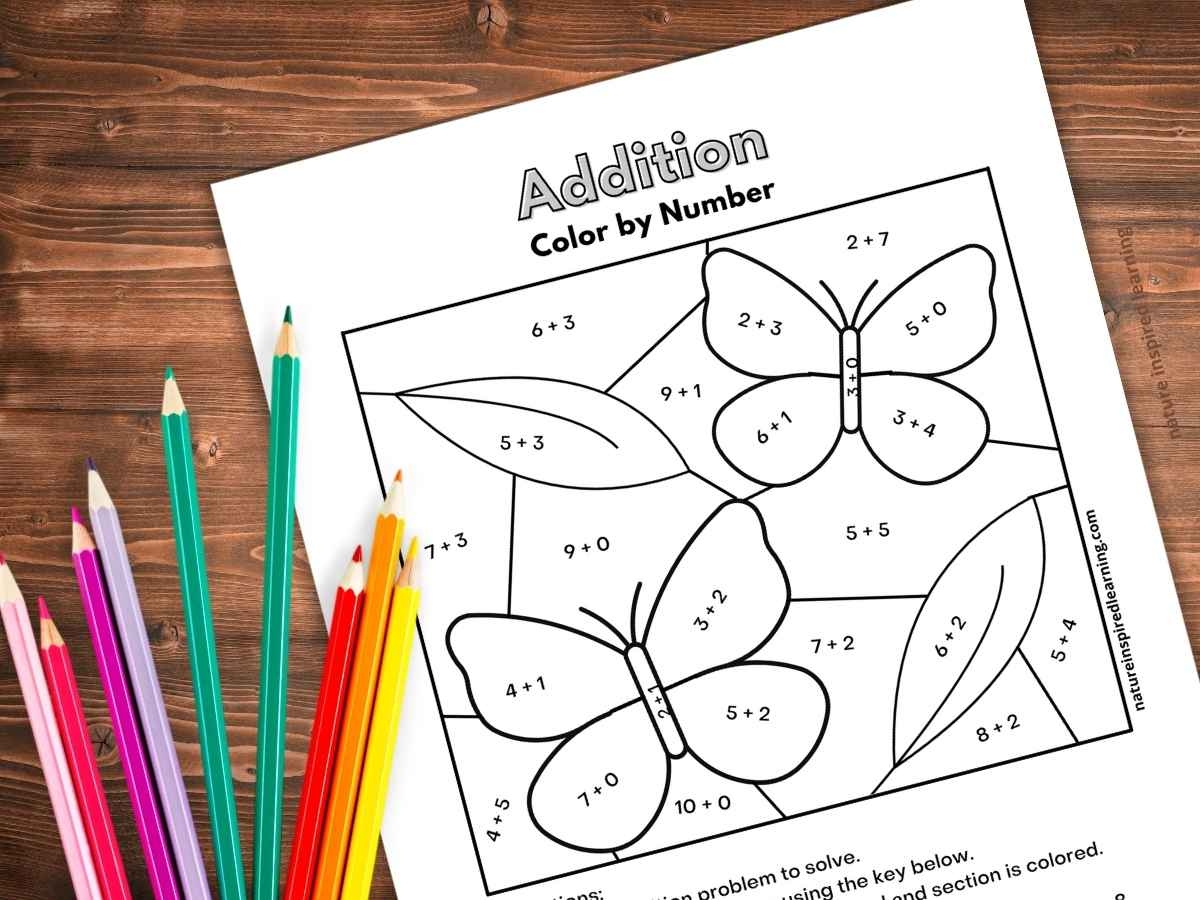 Addition Color By Number Worksheets Nature Inspired Learning Addition Color By Number Worksheets Nature Inspired Learning