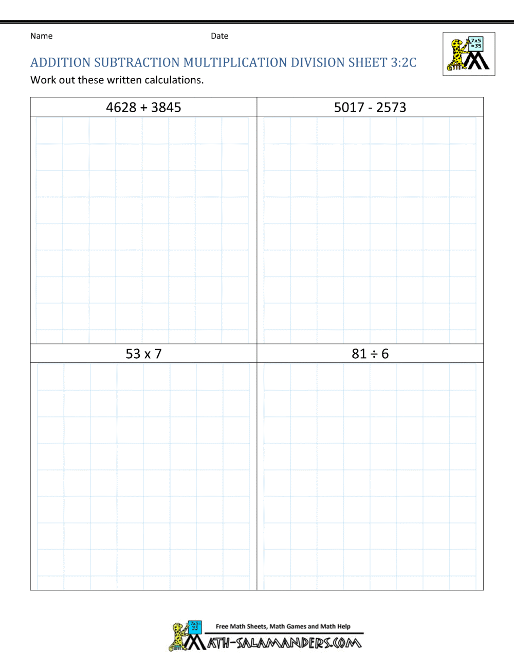 Addition Subtraction Multiplication Division Worksheets Addition Subtraction Multiplication And Division Worksheets Bundle Made By Teachers