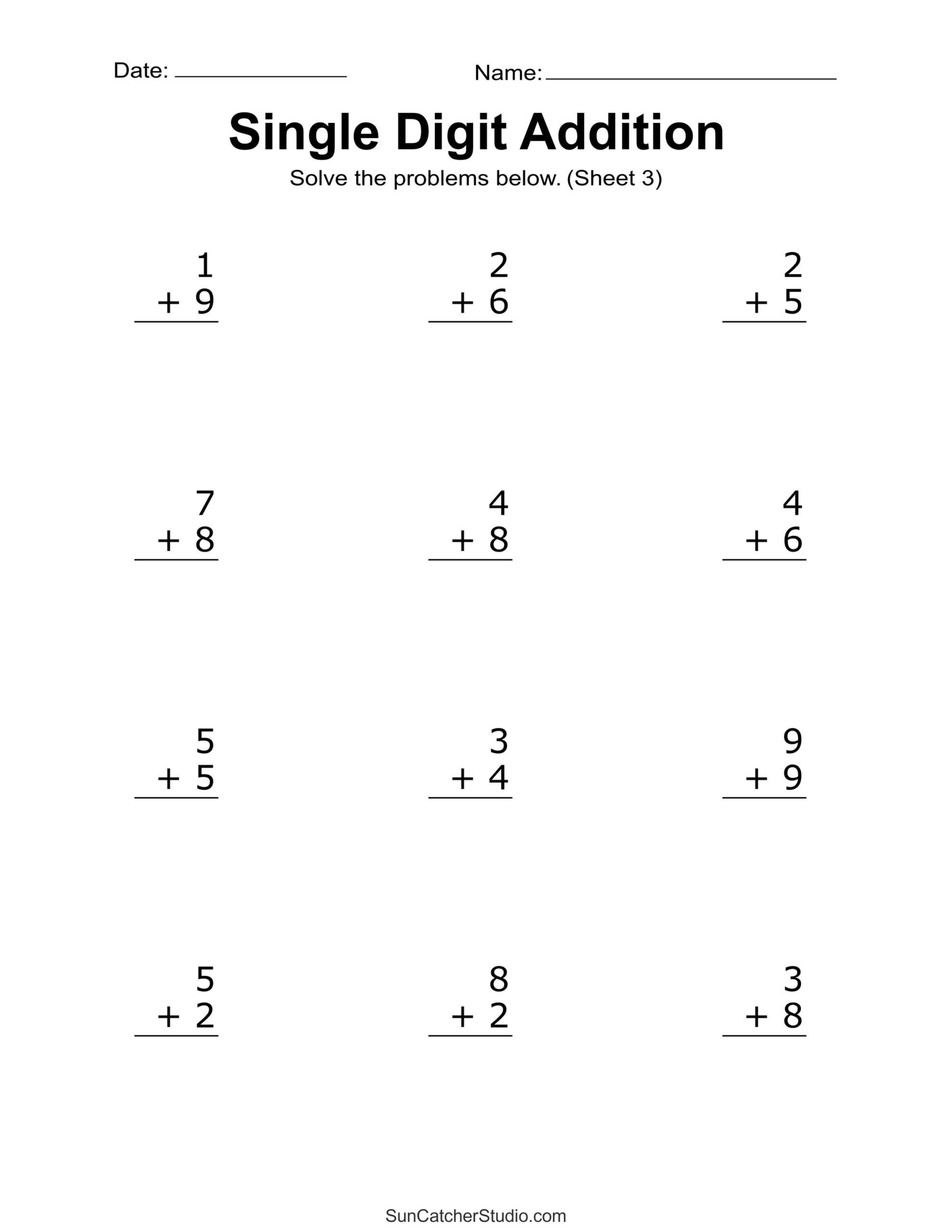Addition Worksheets Free Printable Easy Math Problems Free Printables Lettering SVG Files Tools Apps Free Printable Simple Addition Worksheet For First Grade