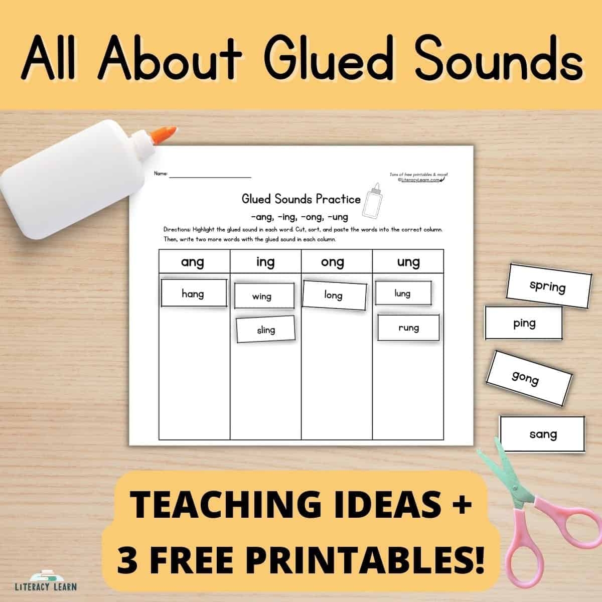 All About Glued Sounds Teaching Tips Free Printables Literacy Learn