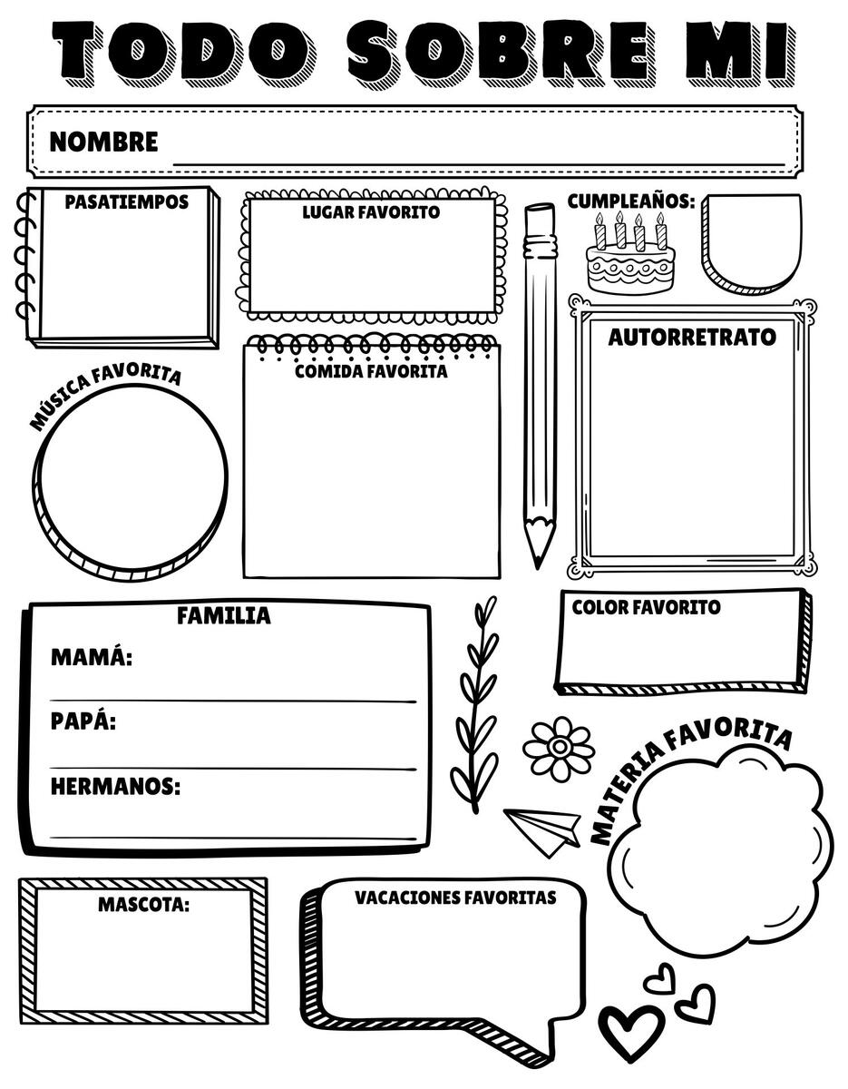 All About Me Worksheet Spanish 20 Free PDF Printables Printablee