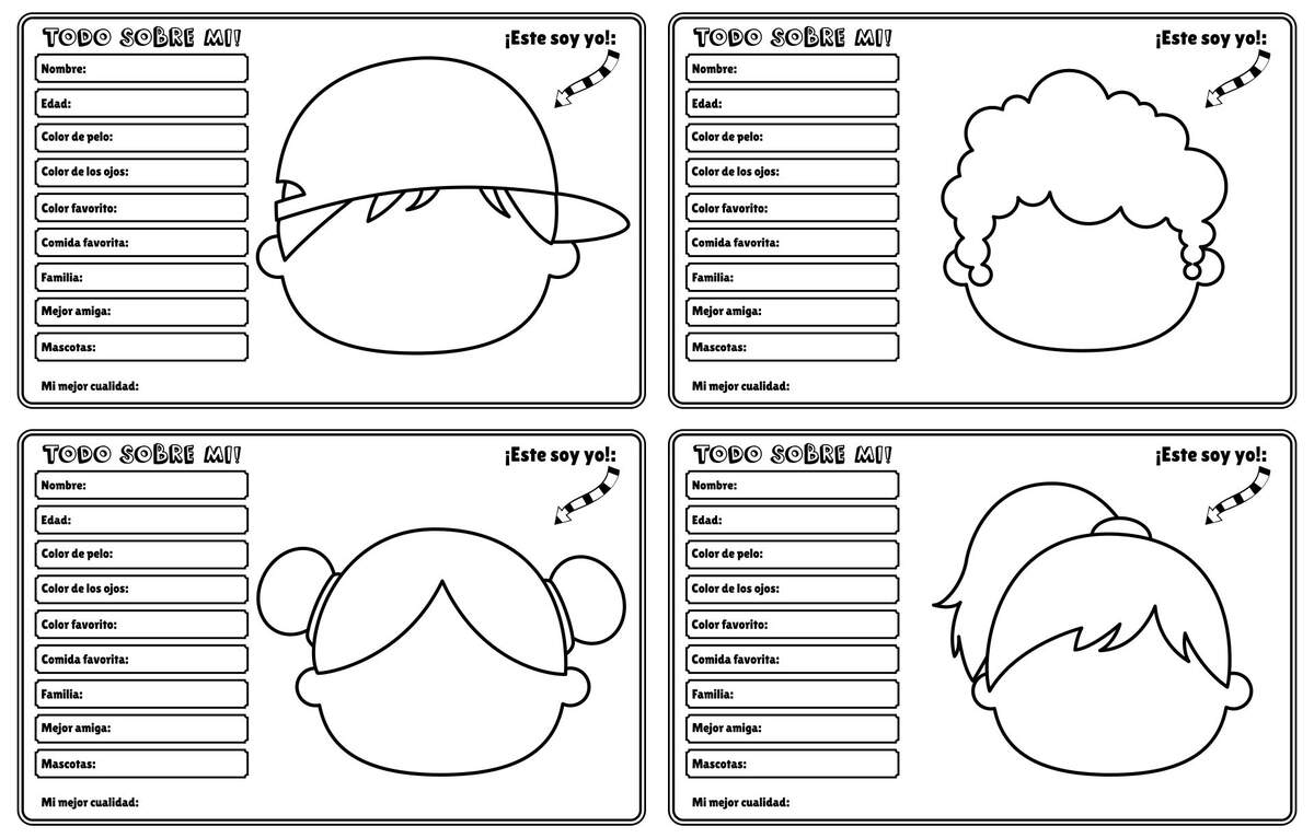 All About Me Worksheet Spanish 20 Free PDF Printables Printablee