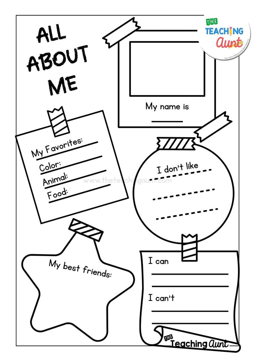 All About Me Worksheets Free Printable The Teaching Aunt FREE All About Me Preschool Printable Worksheets