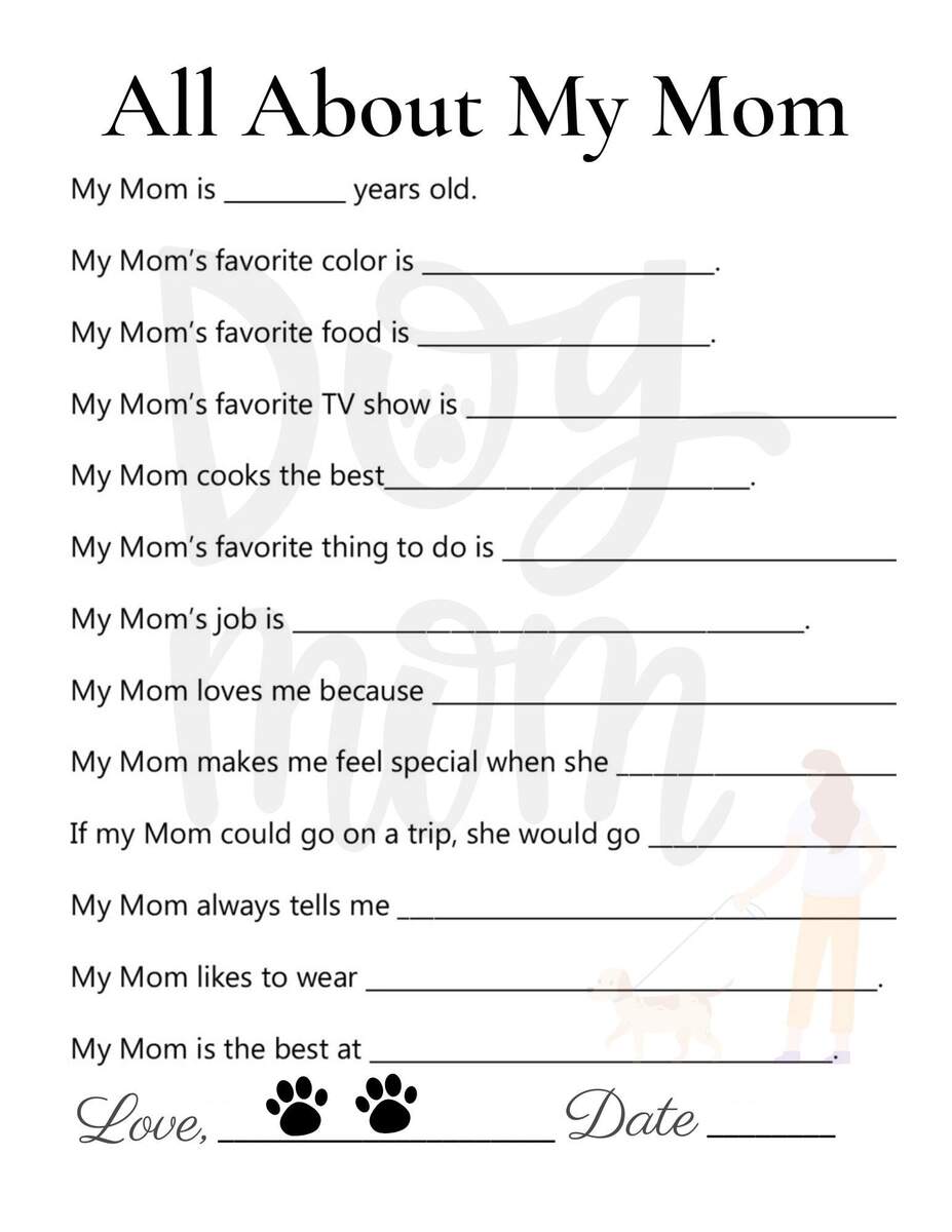 All About My Mom Questionnaire Mother S Day Gift PNG File Etsy All About My Mom Printable Free Worksheet MindyMakes