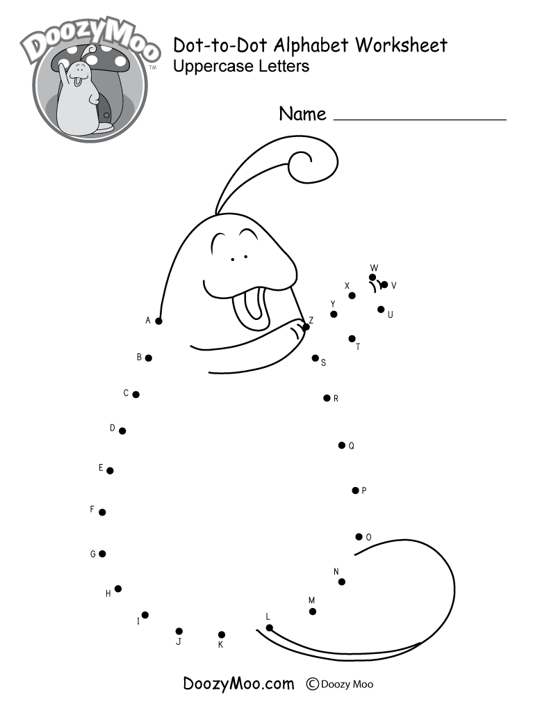 Alphabet Connect The Dots Worksheets Free Printables Doozy Moo