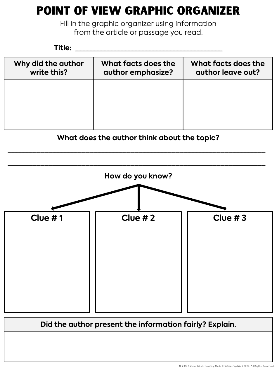 Analyzing Point Of View 3 Free Graphic Organizers Teaching Made Practical Analyzing Point Of View 3 Free Graphic Organizers Teaching Made Practical
