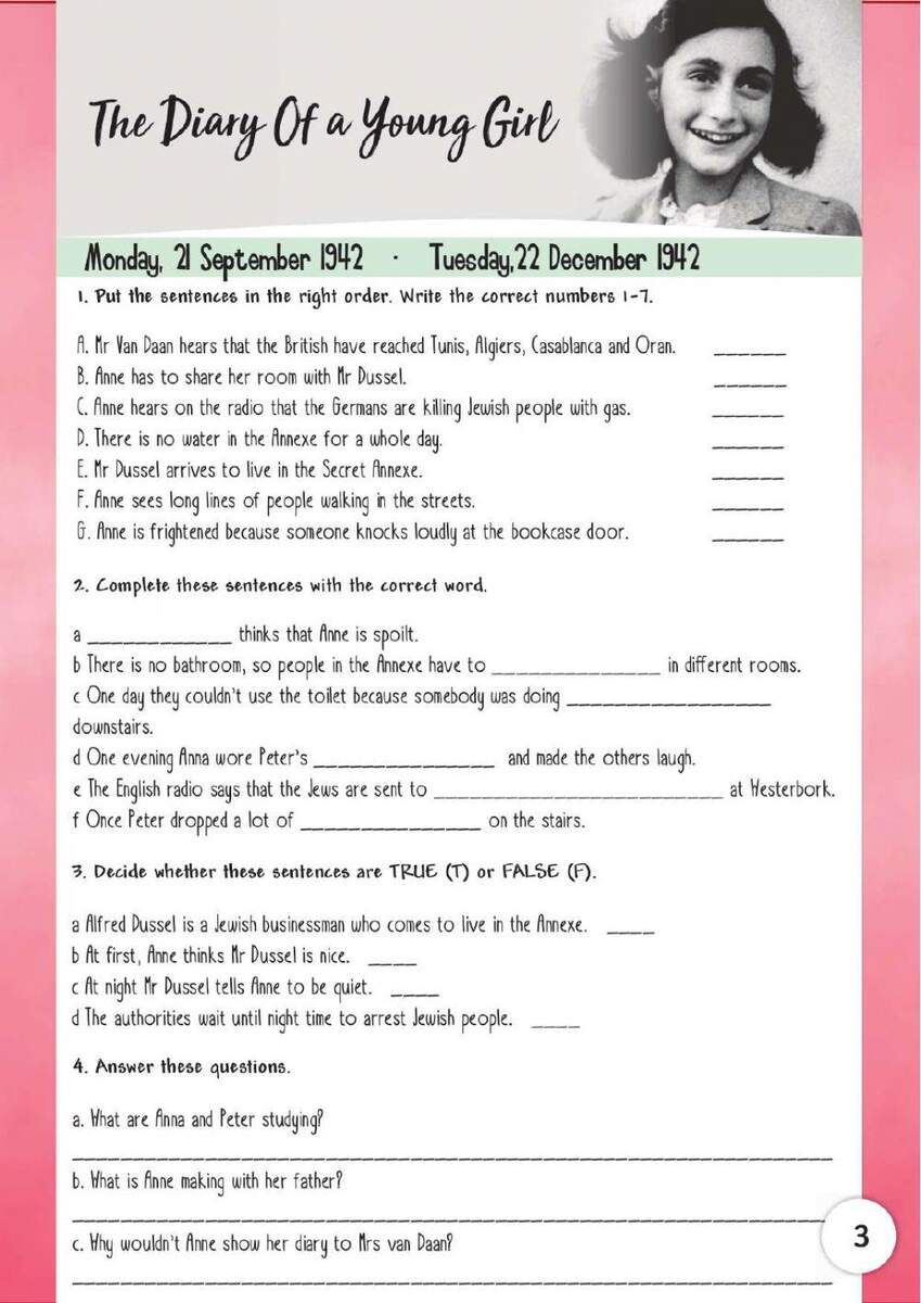 Anne Frank Activities Worksheet Worksheets Library Anne Frank Activities Worksheet Worksheets Library