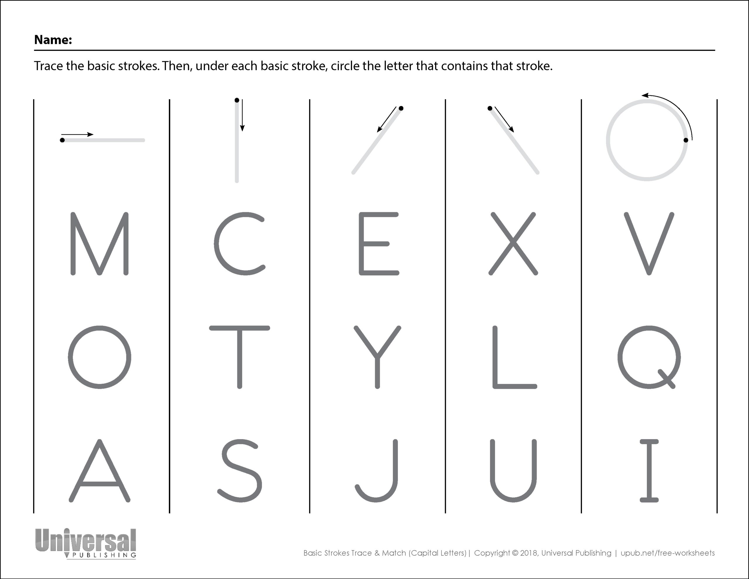 Basic Strokes Activities Free Printables Universal Publishing Worksheets Library