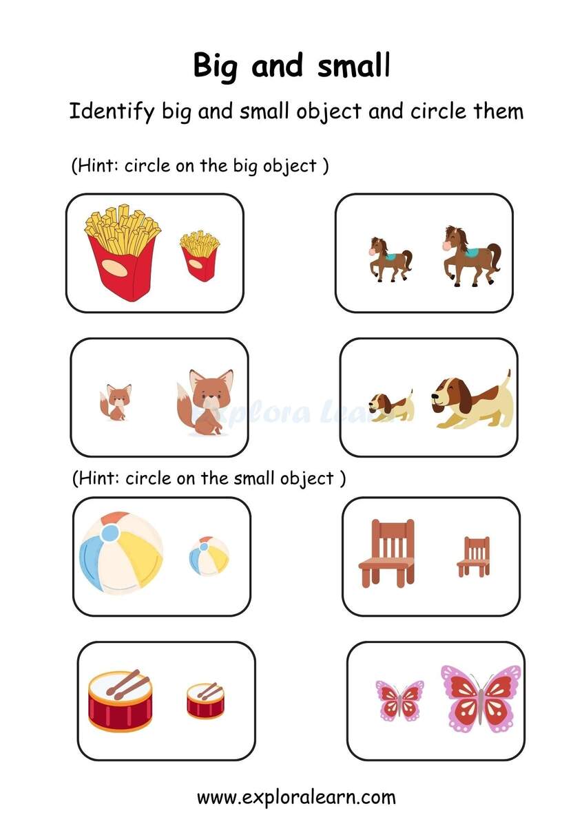 Free Preschool Big Or Small Worksheet