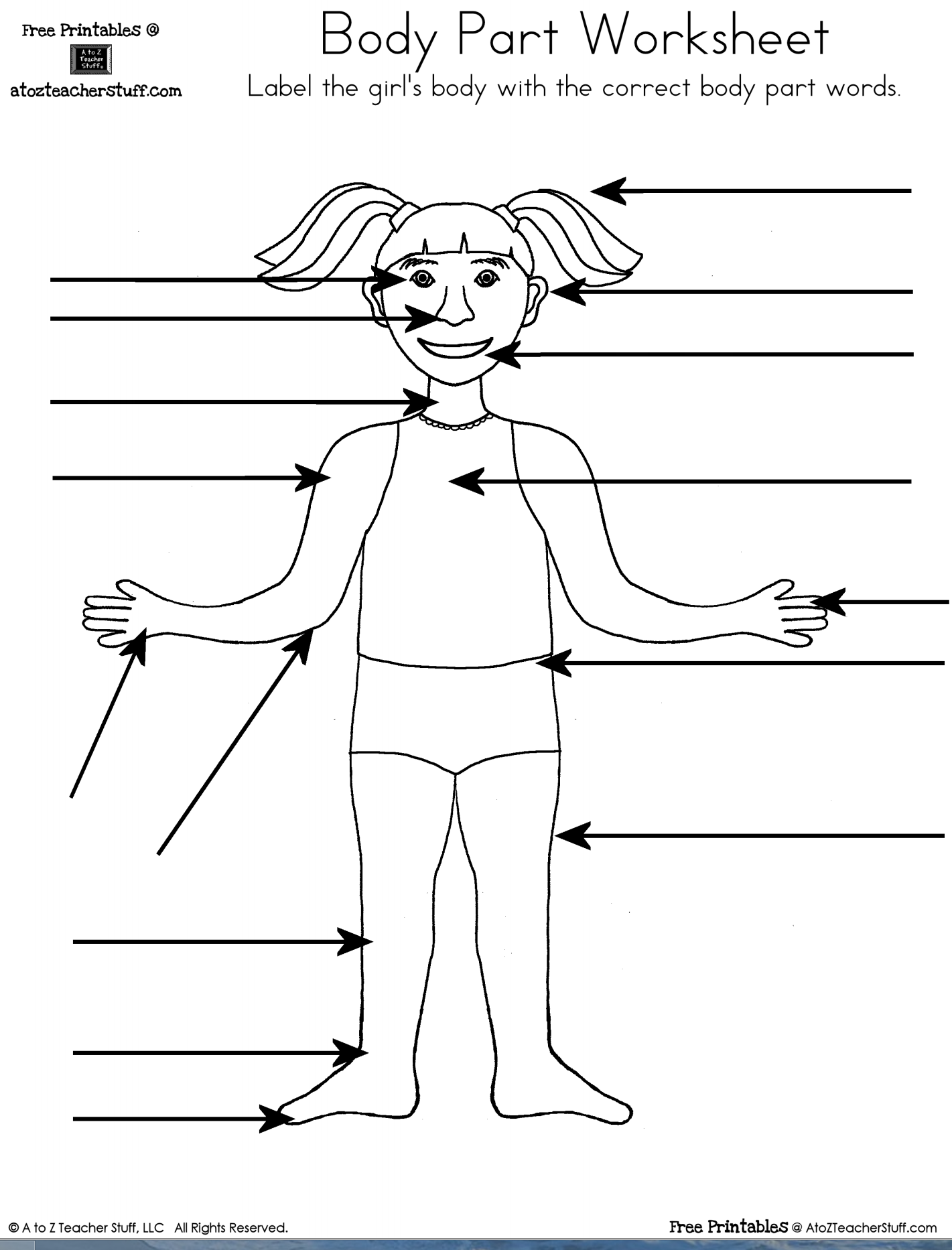 Parts Of The Body Free Worksheet SKOOLGO