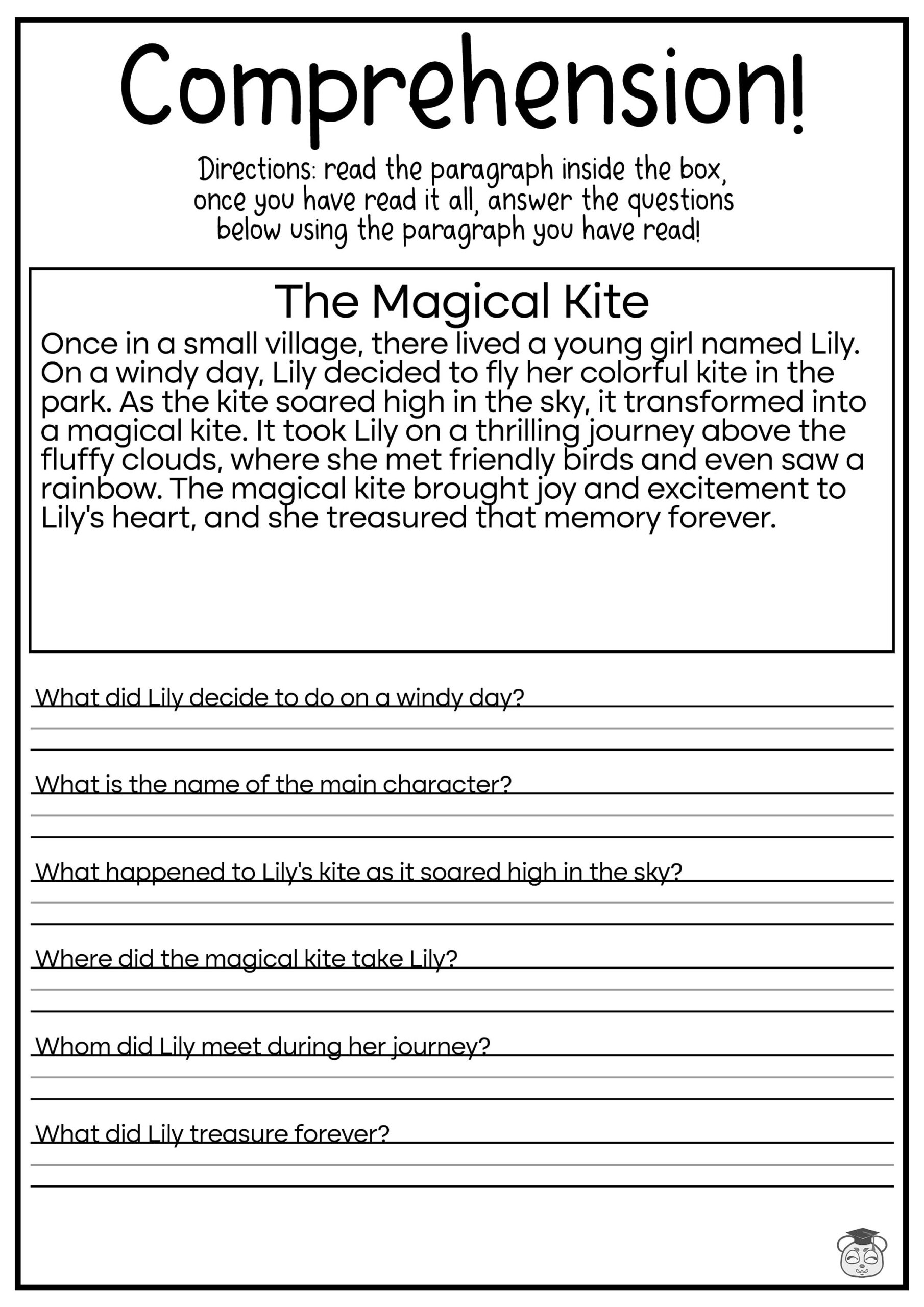 Buy 5 Printable Reading Comprehension English Worksheets Ages 4 7 KG1 To Grade 2 Online In India Etsy