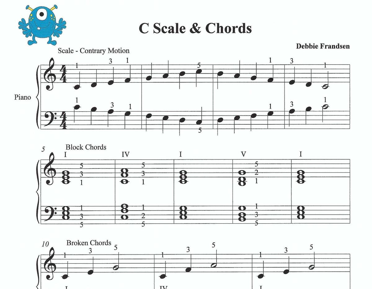 C Major Scale Easy Beginner Piano Sheet Music Etsy C Major Scale Easy Beginner Piano Sheet Music Etsy