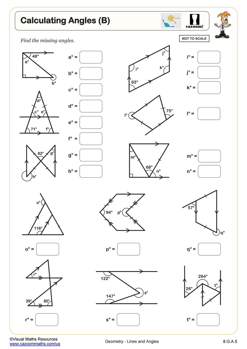 Finding Missing Angle Worksheet Download