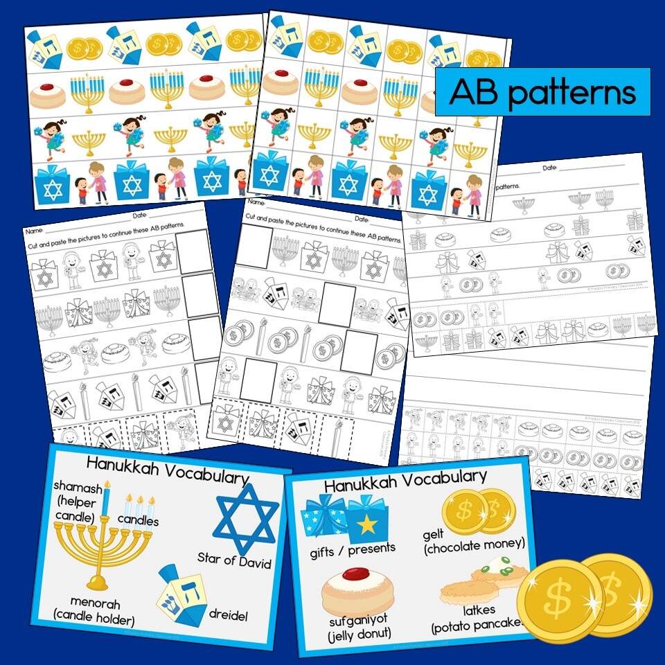 Chanukah Hanukkah Patterns Math Center With Patterning Worksheets Made By Teachers Chanukah Hanukkah Patterns Math Center With Patterning Worksheets Made By Teachers