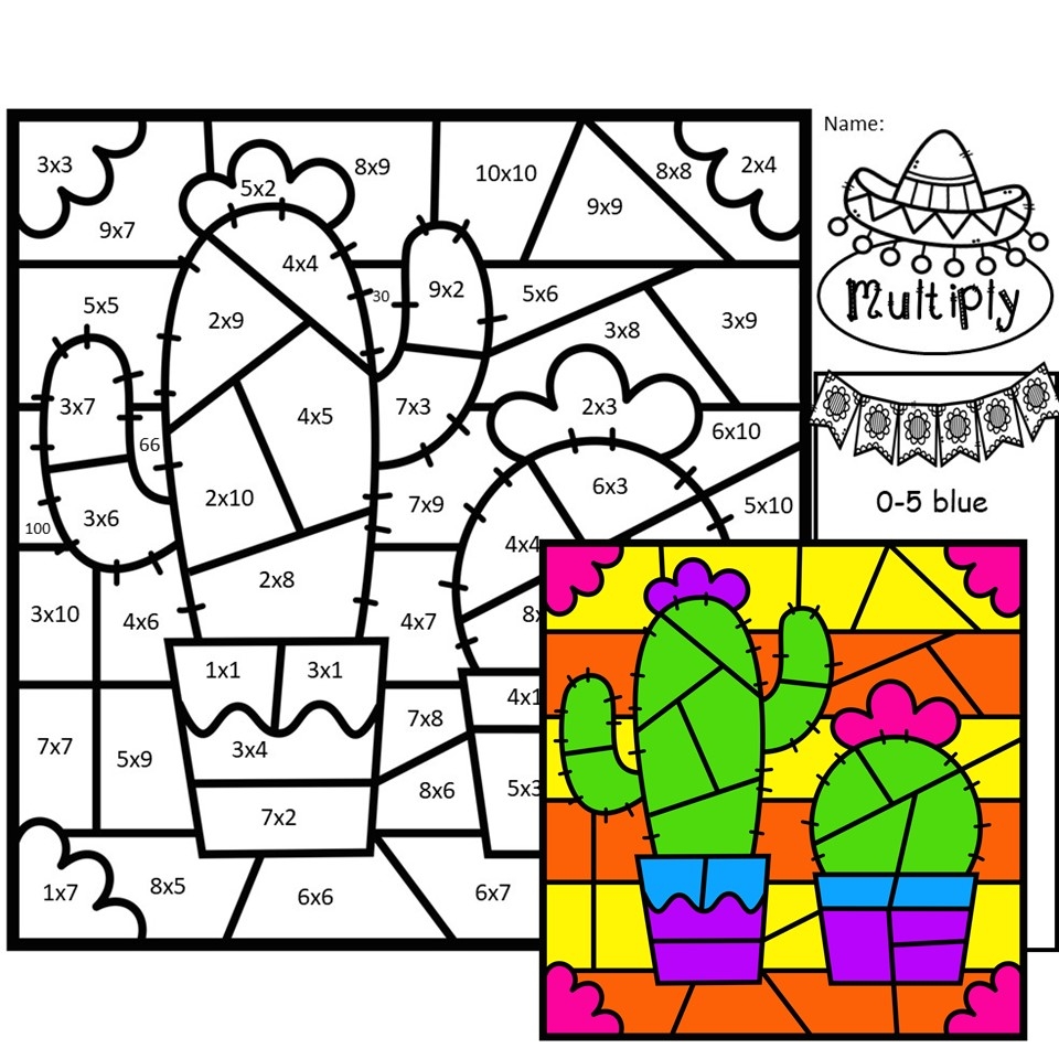 Cinco De Mayo Color By Number Multiplication Made By Teachers Multiplication Facts Color By Number Color By Code The Owl Teacher