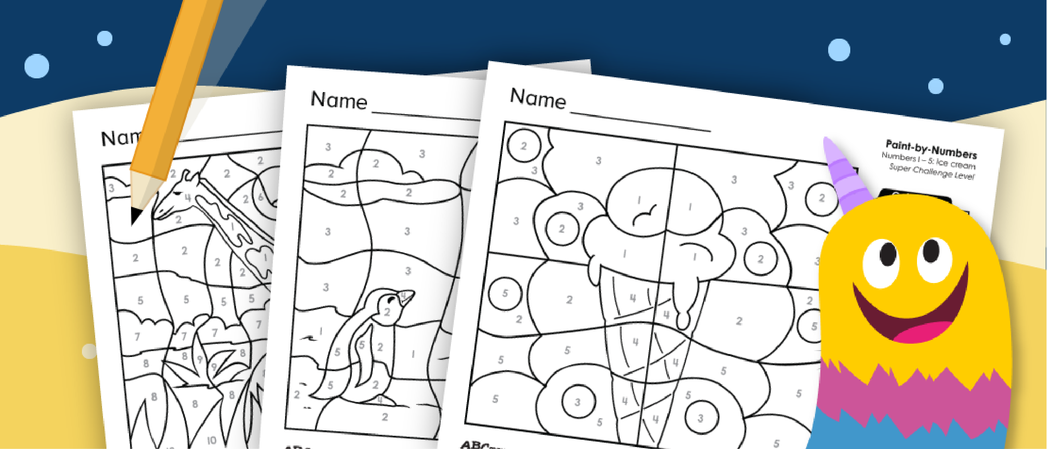 Color by Number Worksheets For First Grade ABCmouse