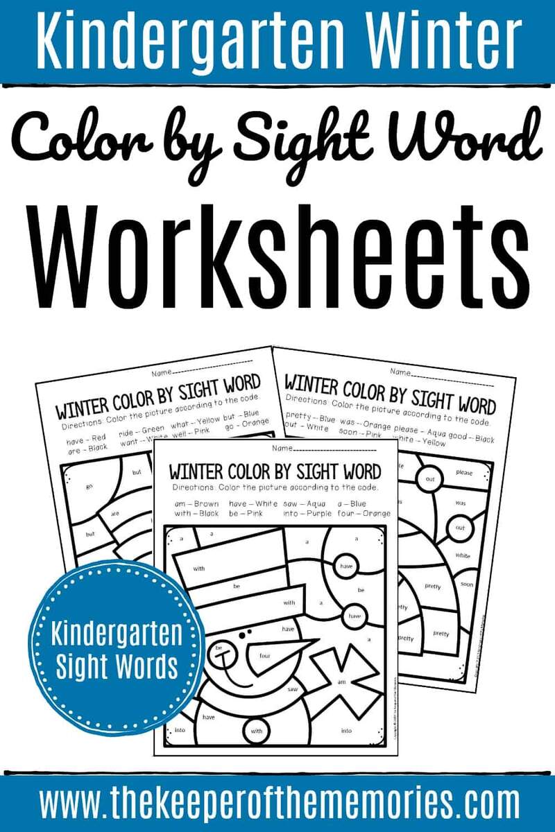 Color By Sight Word Winter Kindergarten Worksheets The Keeper Of The Memories Color By Sight Word Winter Kindergarten Worksheets The Keeper Of The Memories