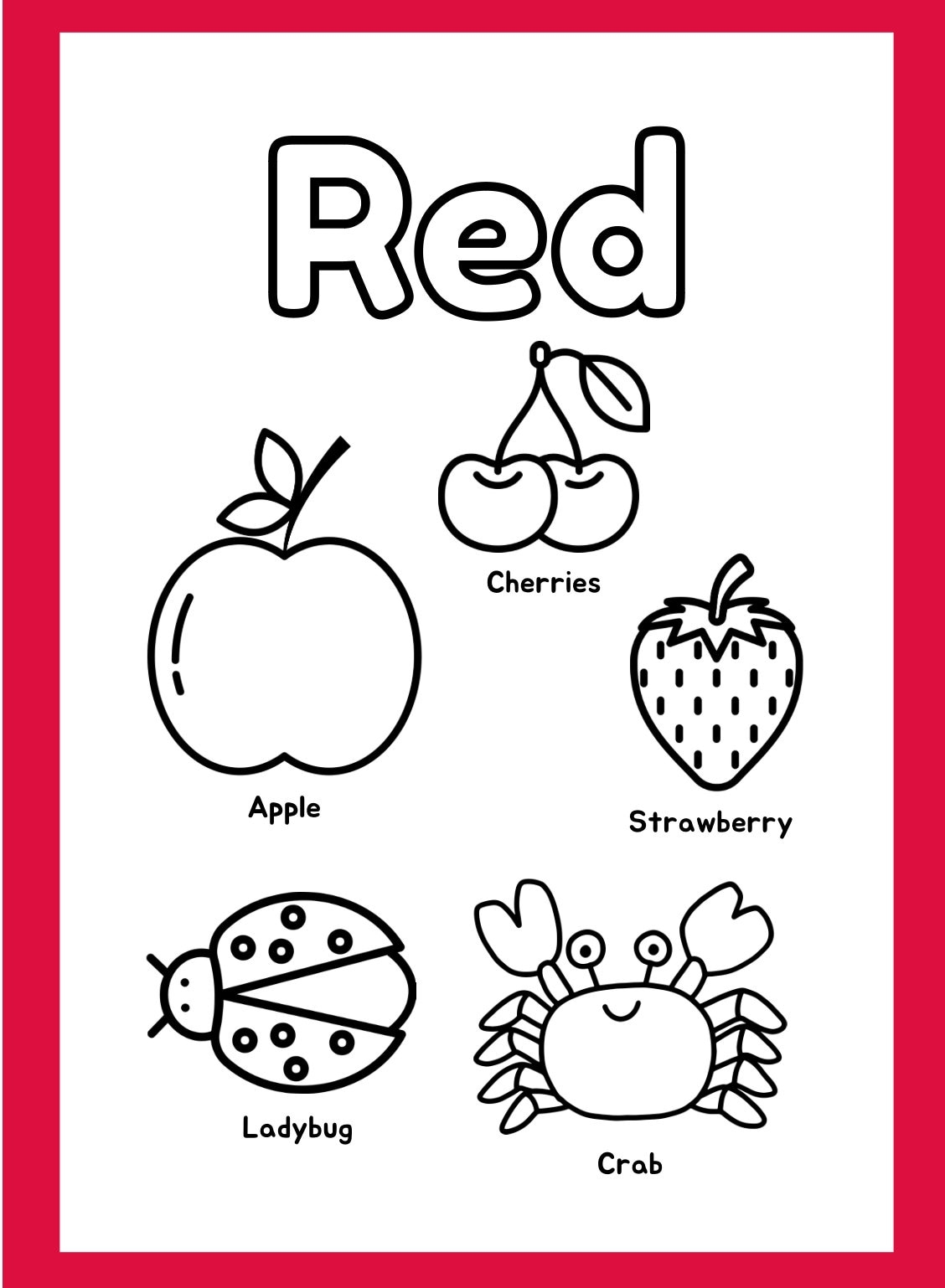 Color Sorting Images To Colors Color Sheets Identification Of Colors And Shapes Homeschool Worksheet Preschool Worksheet Kindergarten Etsy The Color Red Activity Pack Introduce And Teach The Color Red Classful