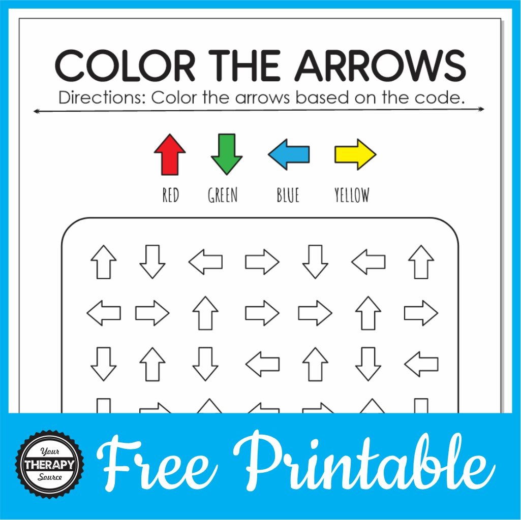 Color The Arrows PDF Worksheet Freebie Your Therapy Source Color The Arrows PDF Worksheet Freebie Your Therapy Source